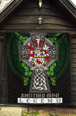 ScotsTee Shop Irish Weston Coat of Arms Family Crest Ireland Quilt Ireland Legend Quilt