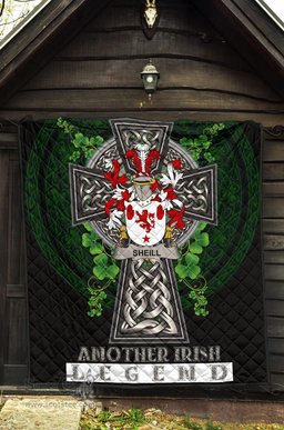 ScotsTee Shop Irish Sheill or O'Sheil Coat of Arms Family Crest Ireland Quilt Ireland Legend Quilt