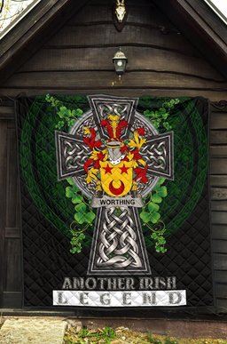 ScotsTee Shop Irish Worthing Coat of Arms Family Crest Ireland Quilt Ireland Legend Quilt