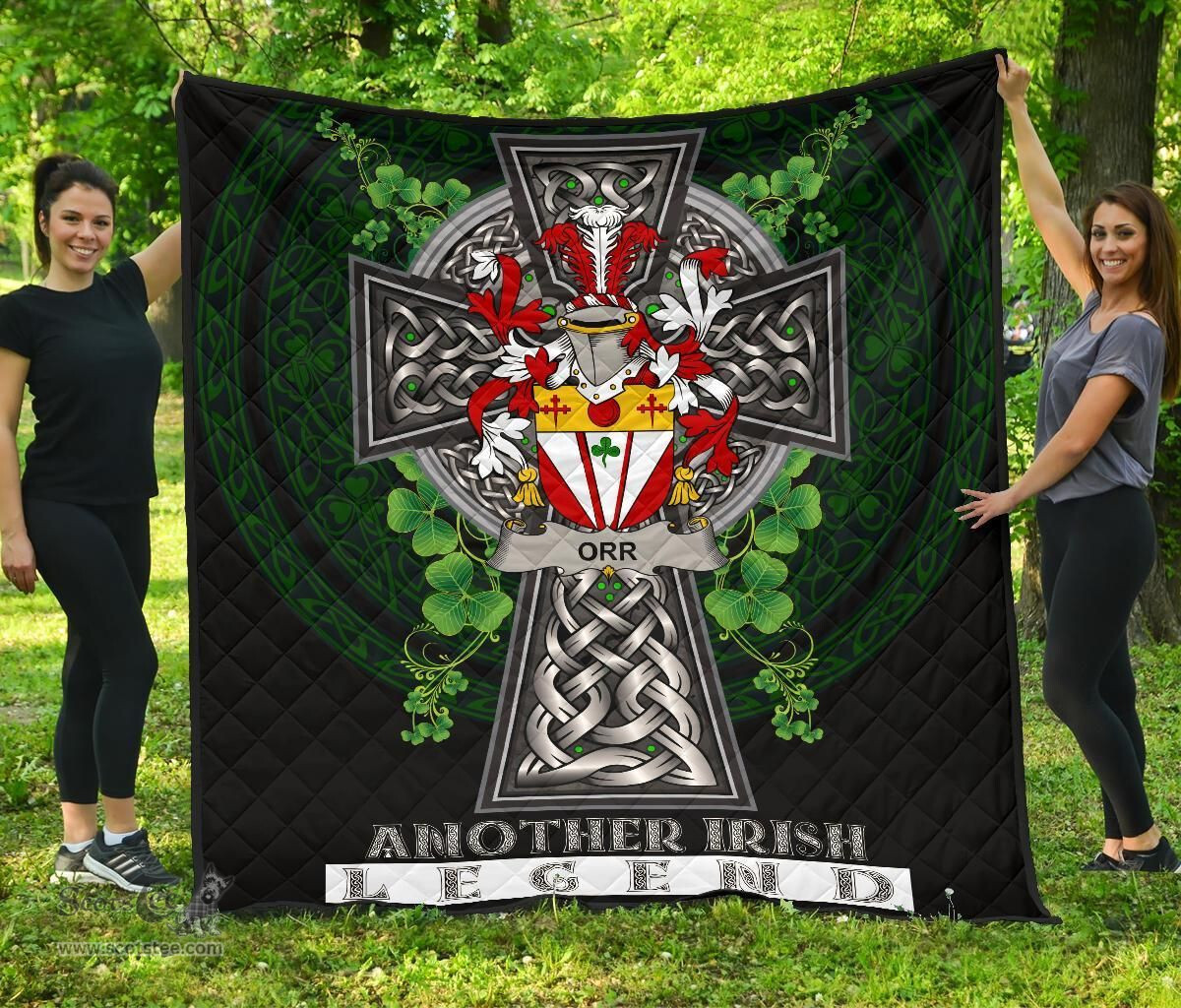 ScotsTee Shop Irish Orr Coat of Arms Family Crest Ireland Quilt Ireland Legend Quilt