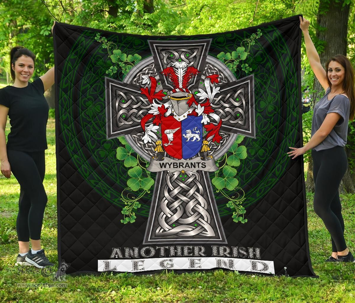ScotsTee Shop Irish Wybrants Coat of Arms Family Crest Ireland Quilt Ireland Legend Quilt