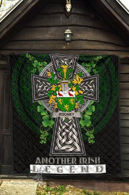 ScotsTee Shop Irish Rooney or  O'Rooney Coat of Arms Family Crest Ireland Quilt Ireland Legend Quilt