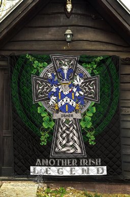 ScotsTee Shop Irish Usher Coat of Arms Family Crest Ireland Quilt Ireland Legend Quilt