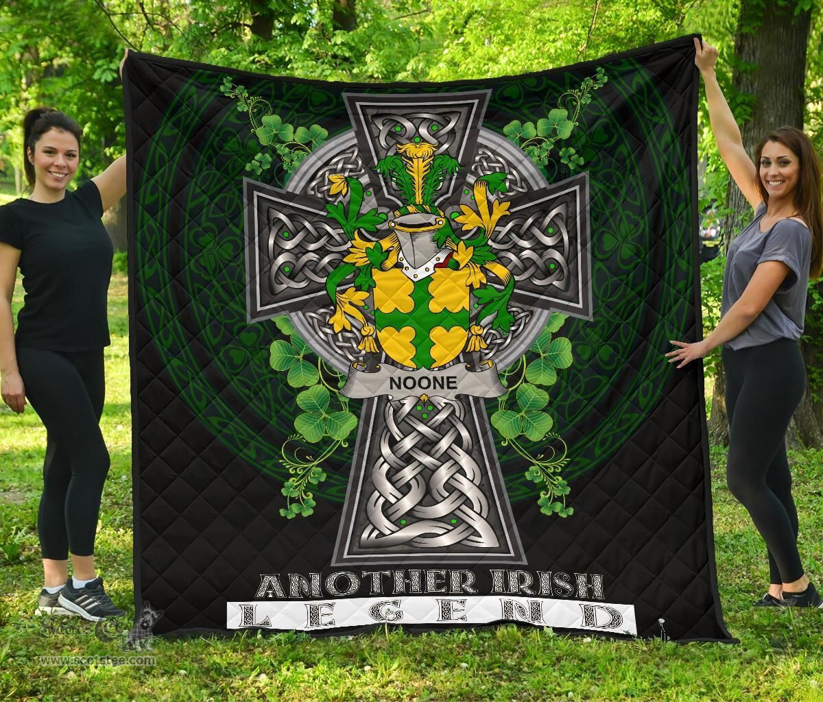 ScotsTee Shop Irish Noone or O'Noone Coat of Arms Family Crest Ireland Quilt Ireland Legend Quilt