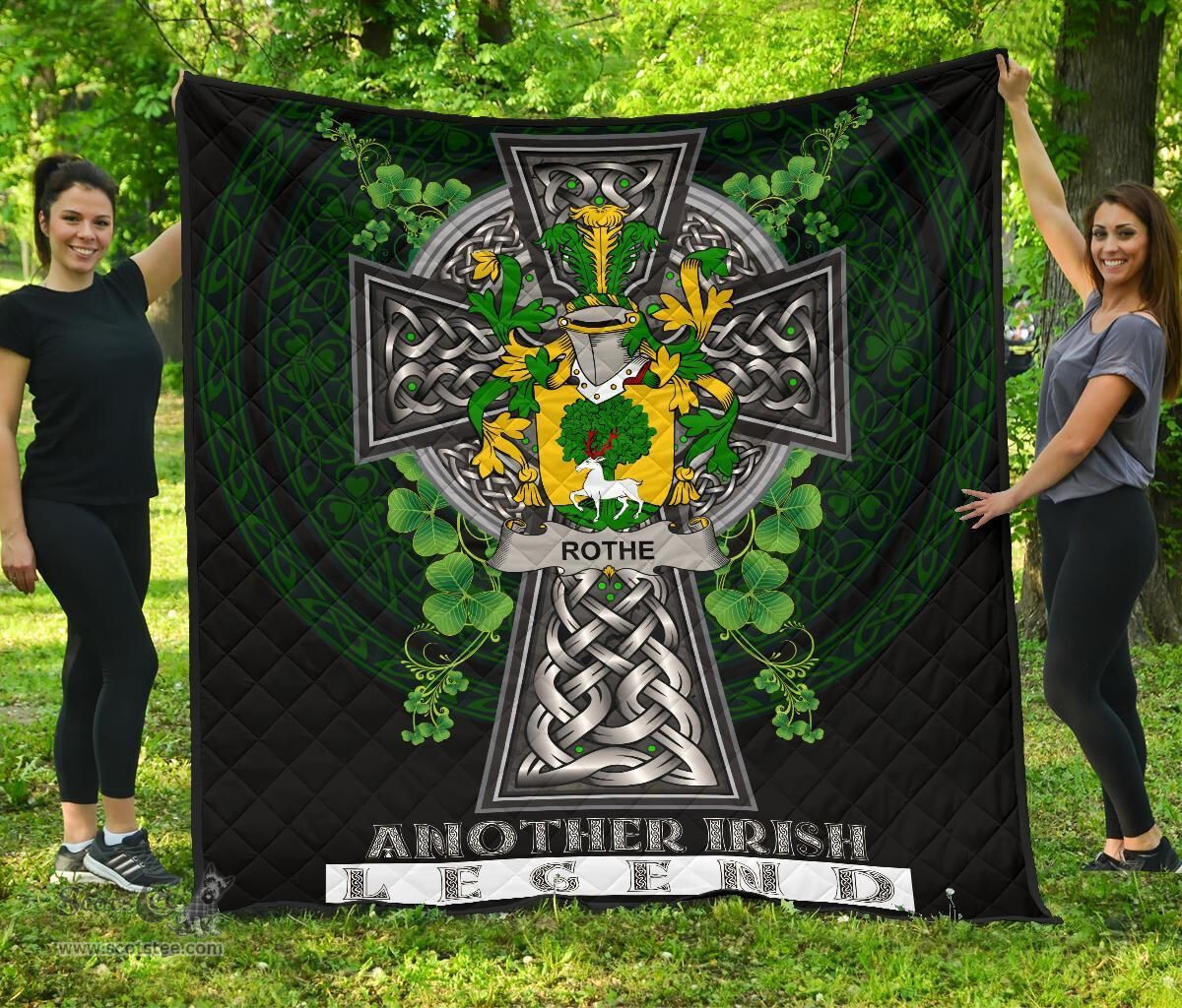 ScotsTee Shop Irish Rothe Coat of Arms Family Crest Ireland Quilt Ireland Legend Quilt