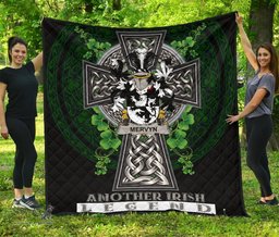 ScotsTee Shop Irish Mervyn Coat of Arms Family Crest Ireland Quilt Ireland Legend Quilt