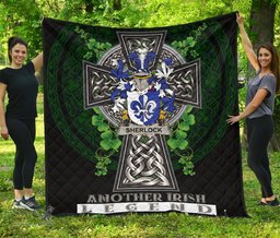 ScotsTee Shop Irish Sherlock Coat of Arms Family Crest Ireland Quilt Ireland Legend Quilt