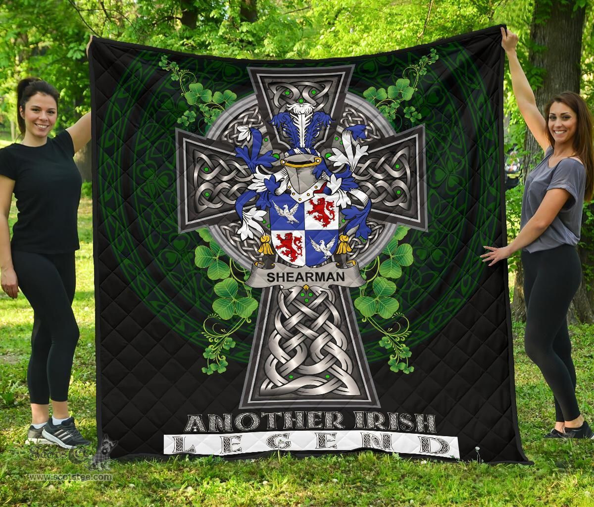 ScotsTee Shop Irish Shearman Coat of Arms Family Crest Ireland Quilt Ireland Legend Quilt