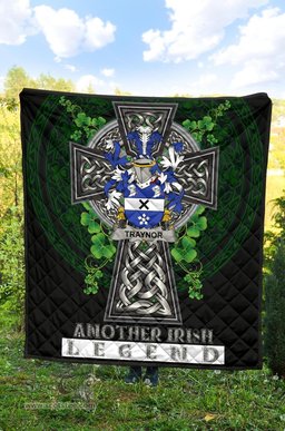 ScotsTee Shop Irish Traynor or Trainer Coat of Arms Family Crest Ireland Quilt Ireland Legend Quilt
