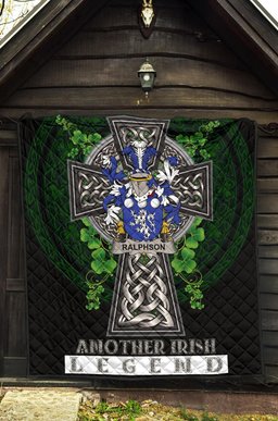ScotsTee Shop Irish Ralphson Coat of Arms Family Crest Ireland Quilt Ireland Legend Quilt