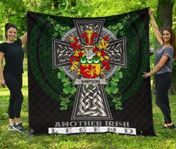 ScotsTee Shop Irish Simpson Coat of Arms Family Crest Ireland Quilt Ireland Legend Quilt