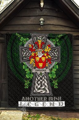 ScotsTee Shop Irish Parsons Coat of Arms Family Crest Ireland Quilt Ireland Legend Quilt