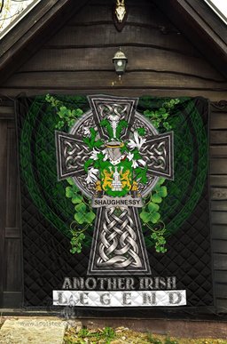 ScotsTee Shop Irish Shaughnessy or O'Shaughnessy Coat of Arms Family Crest Ireland Quilt Ireland Legend Quilt
