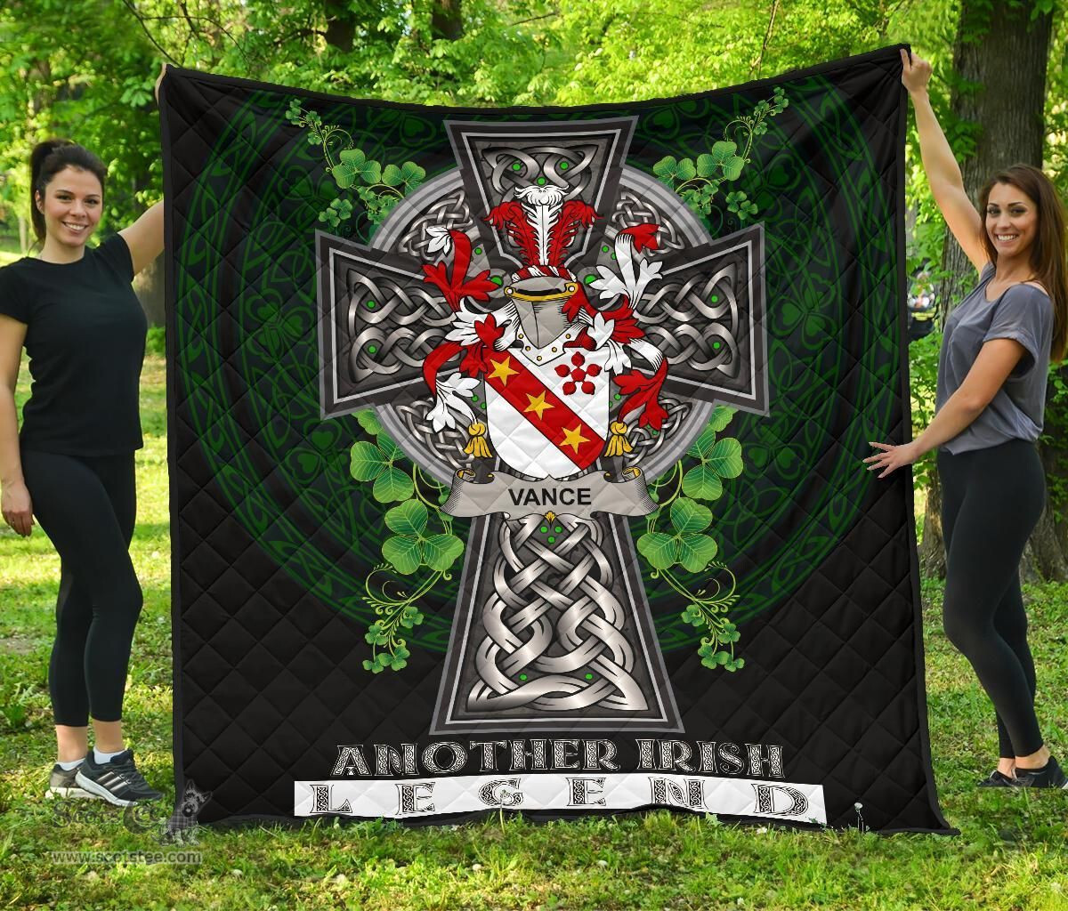 ScotsTee Shop Irish Vance Coat of Arms Family Crest Ireland Quilt Ireland Legend Quilt