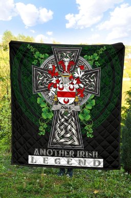 ScotsTee Shop Irish Ogle Coat of Arms Family Crest Ireland Quilt Ireland Legend Quilt