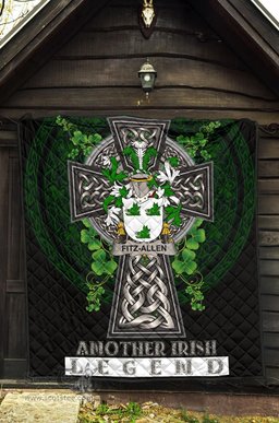ScotsTee Shop Irish Fitz-Allen Coat of Arms Family Crest Ireland Quilt Ireland Legend Quilt