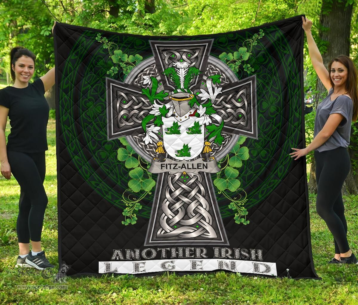 ScotsTee Shop Irish Fitz-Allen Coat of Arms Family Crest Ireland Quilt Ireland Legend Quilt
