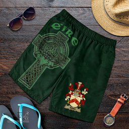 ScotsTee Shop Irish Bond Coat of Arms Irish Mens Short Irish Cross with Celtic Knot and Claddagh Ring