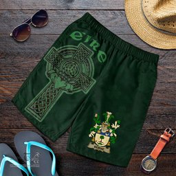 ScotsTee Shop Irish Beirne or O'Beirne Coat of Arms Irish Mens Short Irish Cross with Celtic Knot and Claddagh Ring