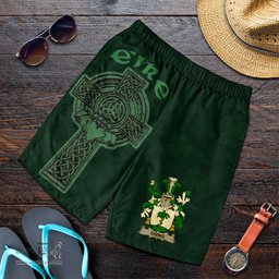 ScotsTee Shop Irish Going Coat of Arms Irish Mens Short Irish Cross with Celtic Knot and Claddagh Ring