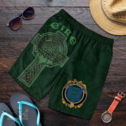 ScotsTee Shop Irish House of MACCOTTER Coat of Arms Irish Mens Short Irish Cross with Celtic Knot and Claddagh Ring