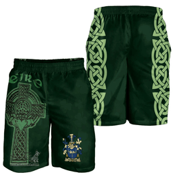 ScotsTee Shop Irish Gorman or McGorman Coat of Arms Irish Mens Short Irish Cross with Celtic Knot and Claddagh Ring