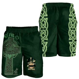 ScotsTee Shop Irish Lill Coat of Arms Irish Mens Short Irish Cross with Celtic Knot and Claddagh Ring