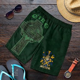 ScotsTee Shop Irish Jameson Coat of Arms Irish Mens Short Irish Cross with Celtic Knot and Claddagh Ring