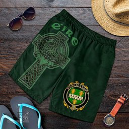 ScotsTee Shop Irish House of O'COFFEY Coat of Arms Irish Mens Short Irish Cross with Celtic Knot and Claddagh Ring