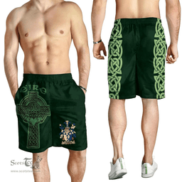 ScotsTee Shop Irish Linaker Coat of Arms Irish Mens Short Irish Cross with Celtic Knot and Claddagh Ring