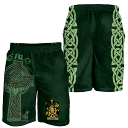 ScotsTee Shop Irish Mann Coat of Arms Irish Mens Short Irish Cross with Celtic Knot and Claddagh Ring