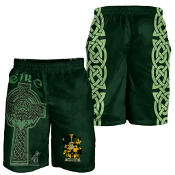 ScotsTee Shop Irish Morrison Coat of Arms Irish Mens Short Irish Cross with Celtic Knot and Claddagh Ring