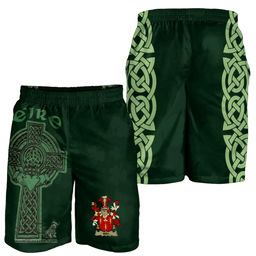 ScotsTee Shop Irish Way Coat of Arms Irish Mens Short Irish Cross with Celtic Knot and Claddagh Ring