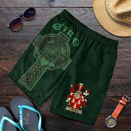 ScotsTee Shop Irish Porter Coat of Arms Irish Mens Short Irish Cross with Celtic Knot and Claddagh Ring