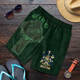 ScotsTee Shop Irish Waters Coat of Arms Irish Mens Short Irish Cross with Celtic Knot and Claddagh Ring