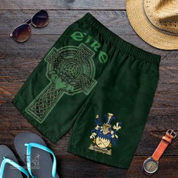 ScotsTee Shop Irish Sheppard Coat of Arms Irish Mens Short Irish Cross with Celtic Knot and Claddagh Ring