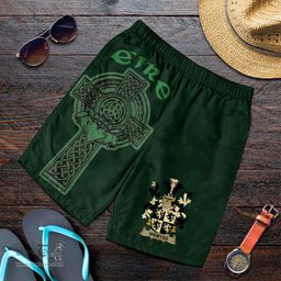 ScotsTee Shop Irish Wemyss Coat of Arms Irish Mens Short Irish Cross with Celtic Knot and Claddagh Ring