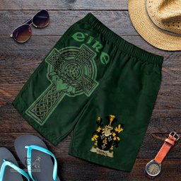 ScotsTee Shop Irish Tisdall or Tisdale Coat of Arms Irish Mens Short Irish Cross with Celtic Knot and Claddagh Ring