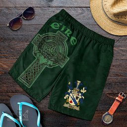 ScotsTee Shop Irish Riall or Ryle Coat of Arms Irish Mens Short Irish Cross with Celtic Knot and Claddagh Ring