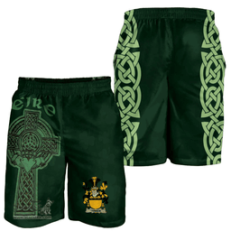 ScotsTee Shop Irish Tanner Coat of Arms Irish Mens Short Irish Cross with Celtic Knot and Claddagh Ring
