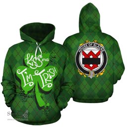 ScotsTee Shop Irish House Of Blacke Coat of Arms Ireland Hoodie Kiss Me I'm Irish Hoodie