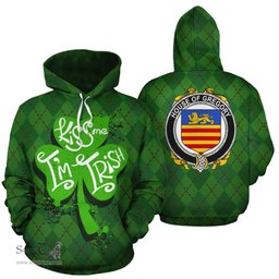ScotsTee Shop Irish House Of Gregory Coat of Arms Ireland Hoodie Kiss Me I'm Irish Hoodie