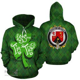ScotsTee Shop Irish House Of Keyes Coat of Arms Ireland Hoodie Kiss Me I'm Irish Hoodie