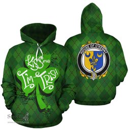 ScotsTee Shop Irish House Of O'Kenny Coat of Arms Ireland Hoodie Kiss Me I'm Irish Hoodie