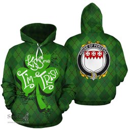 ScotsTee Shop Irish House Of Perceval Coat of Arms Ireland Hoodie Kiss Me I'm Irish Hoodie
