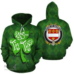 ScotsTee Shop Irish House Of Warwick Coat of Arms Ireland Hoodie Kiss Me I'm Irish Hoodie