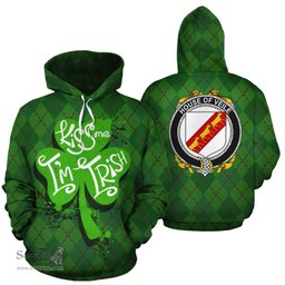 ScotsTee Shop Irish House Of Veile Coat of Arms Ireland Hoodie Kiss Me I'm Irish Hoodie