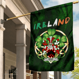 ScotsTee Shop Irish Athy Coat of Arms Irish Pride Garden Flag Irish Shamrock Flag