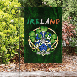 ScotsTee Shop Irish Bagot Coat of Arms Irish Pride Garden Flag Irish Shamrock Flag