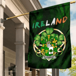ScotsTee Shop Irish Connor or O'Connor (Sligo) Coat of Arms Irish Pride Garden Flag Irish Shamrock Flag